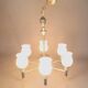 Maison Lunel 1960 6-light chandelier in gilded brass and green lacquered.