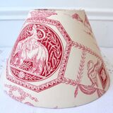 Red toile de Jouy lampshade
