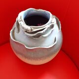 Vase rond en grès années 80
