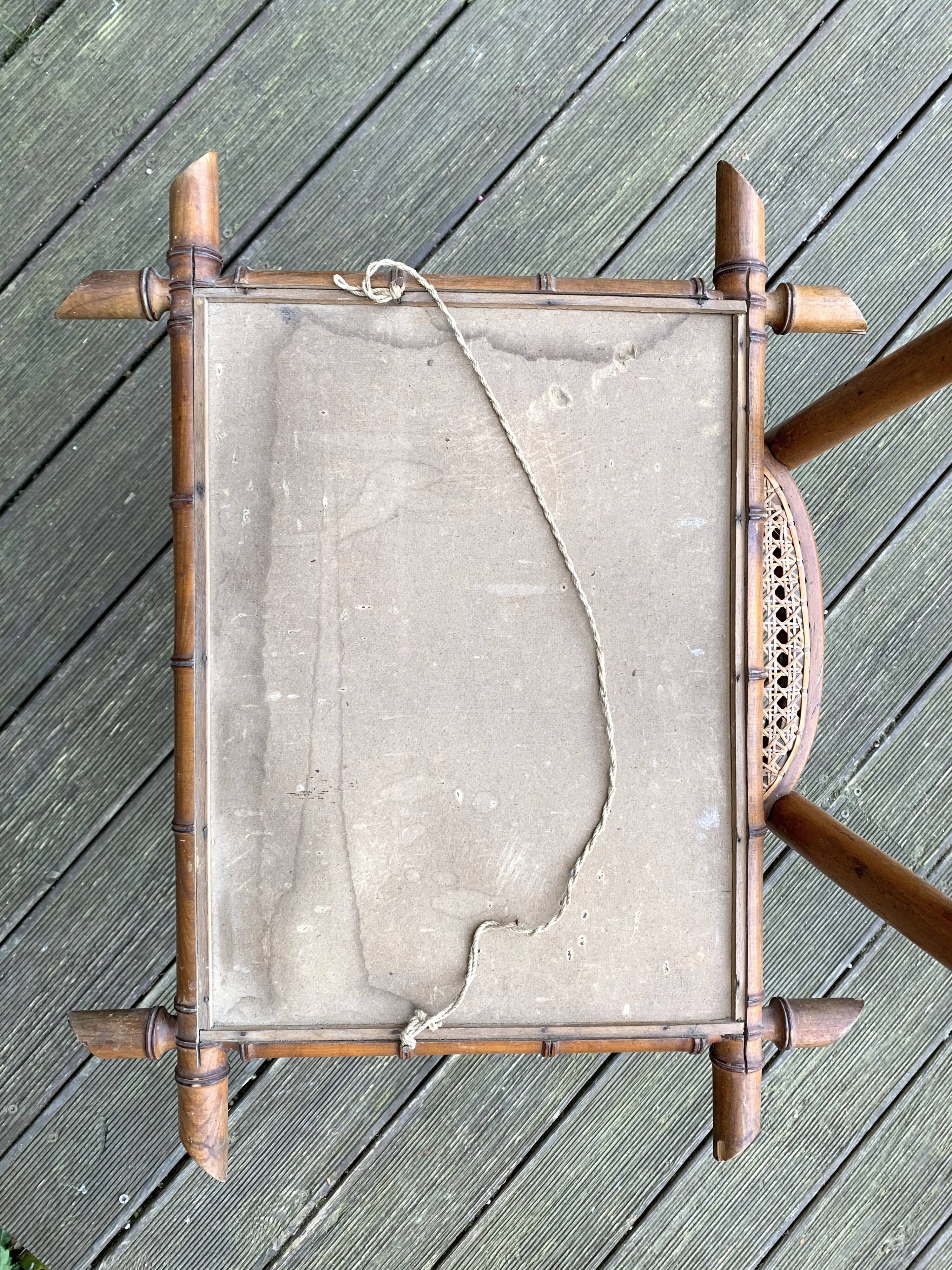 Miroir en bambou vintage 64x50cm