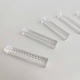 Suite of 6 knife holders in crystal relief gridded