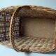 Panier en osier avec fond en bois tressé fait main vintage des années 1970