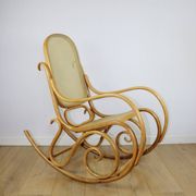 Rocking chair on runners, light beech wood, 1970s - very good condition