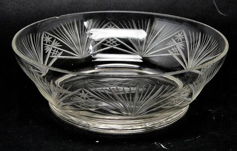 C4w art deco bowl 1930 cut glass