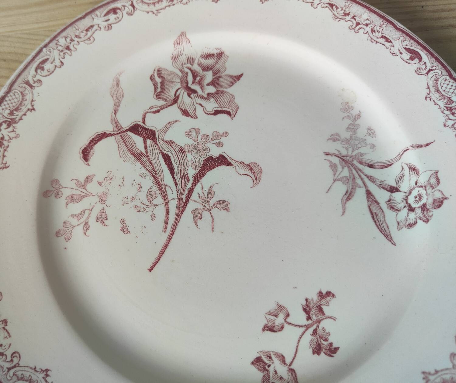 6 assiettes à dessert modèle Fontanges par Sarreguemines