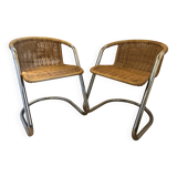 Pair of rattan bridge chairs