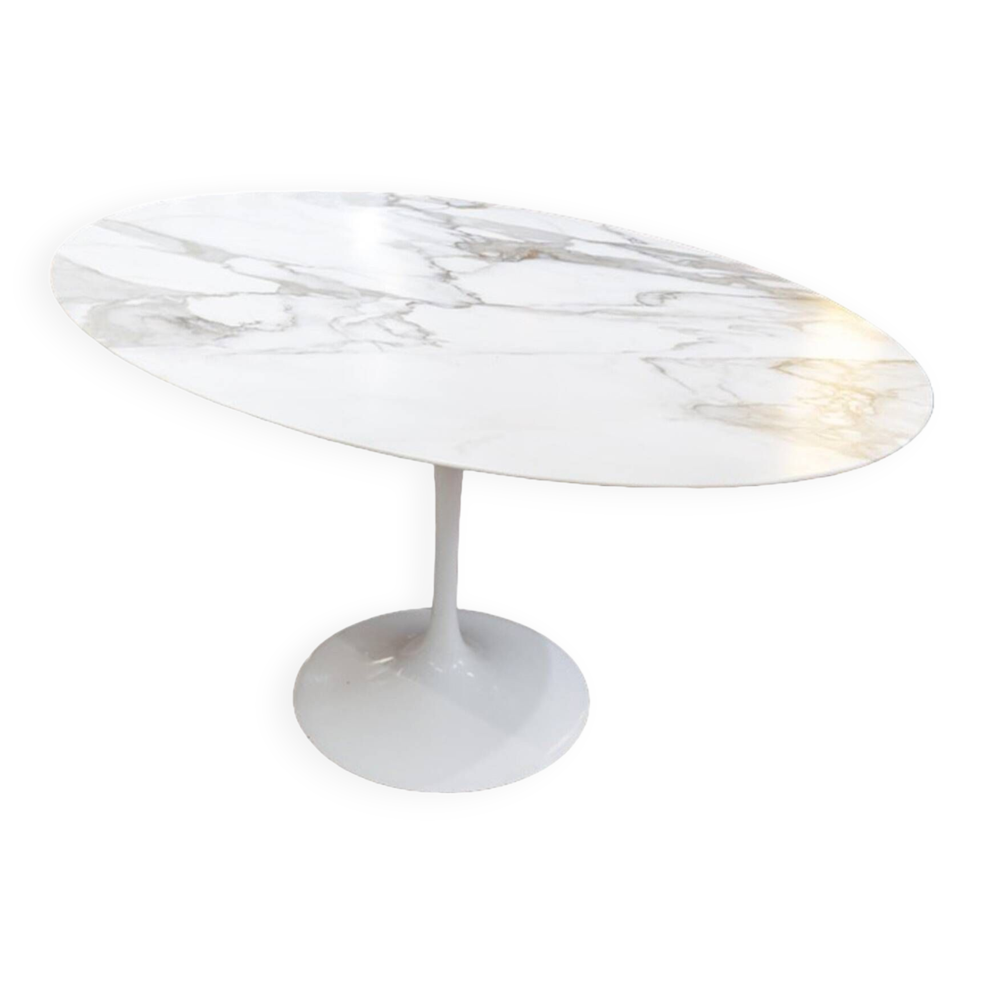 Eero Saarinen & Knoll Table "Tulip ovale" calacatta oro