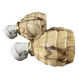 Pair of marbled opaline wall lights