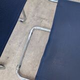 Set of 2 Vintage Mart Stam Style S34 Chair: Blue Leather, Bauhaus Design
