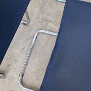 Set of 2 Vintage Mart Stam Style S34 Chair: Blue Leather, Bauhaus Design