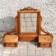 Carved wooden table mirror with ribbon bow - Old Psyche dressing table