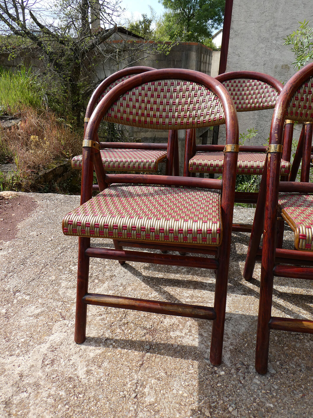 Lot of 5 folding bistro chairs of terrace type "parisian"