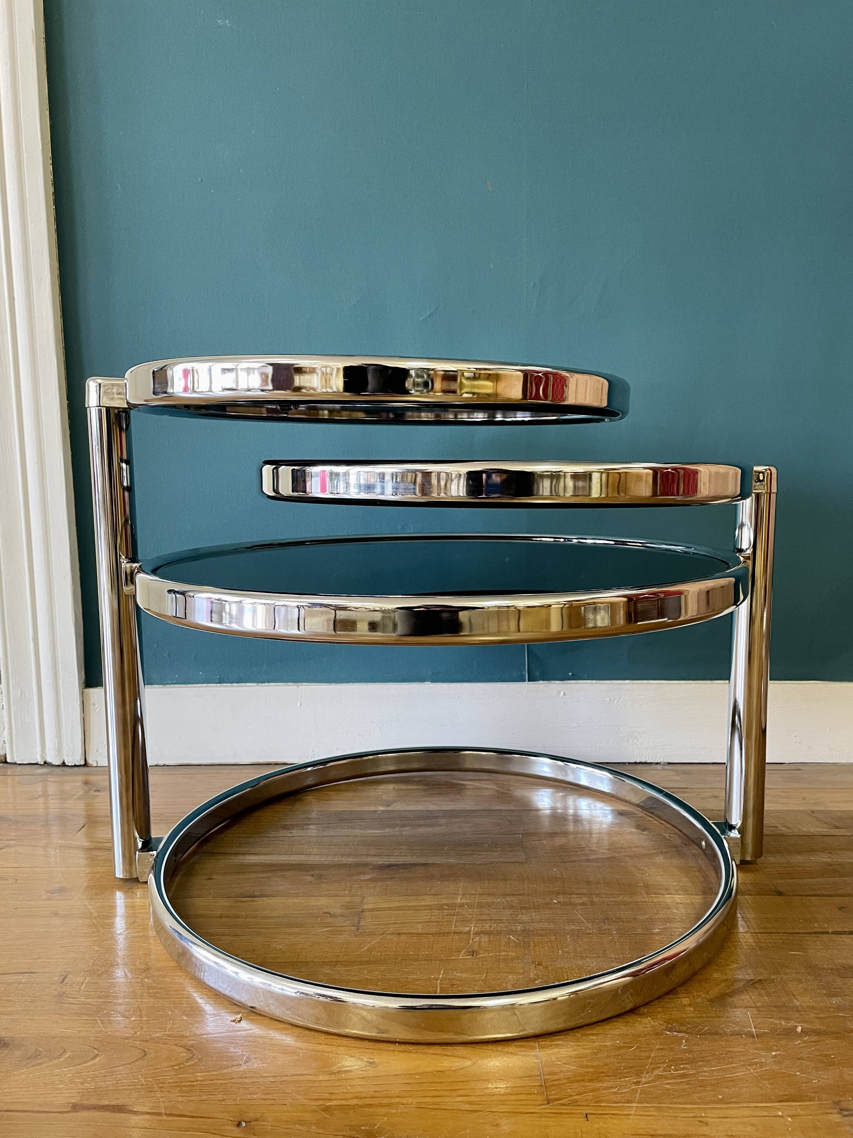 Leitmotiv swivel 3 tier coffee table