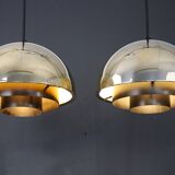 Pendant light “Milieu” Golden Line 24-carat-gold-plated. By Jo Hammerborg for Fog & Mørup. Denmark 1