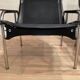 Set of 2 black leather and chrome relax armchairs "hans eichenberger" design