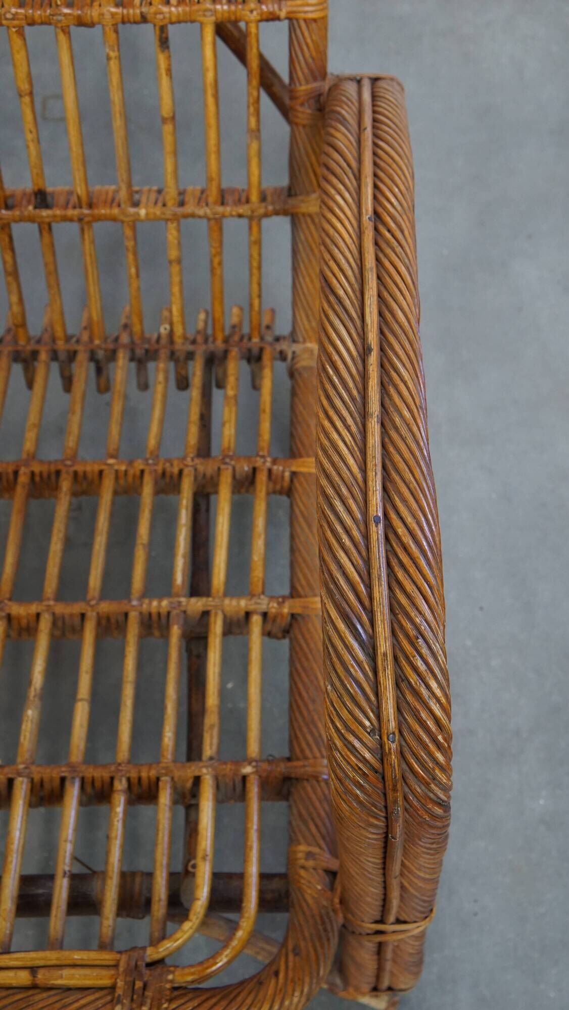 Set of 2 French Rattan Vintage Design Armchairs from the 1950s