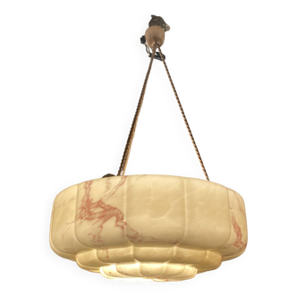 Art Deco pendant lamp marbled glass