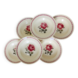 6 vintage Badonviller soup plates, Germaine model 220635