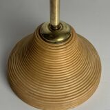 Italian Adjustable Floor Lamp in Pencil Reed, Bamboo, Rattan and Brass, 1970s