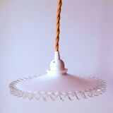 Suspension in pleated white opaline