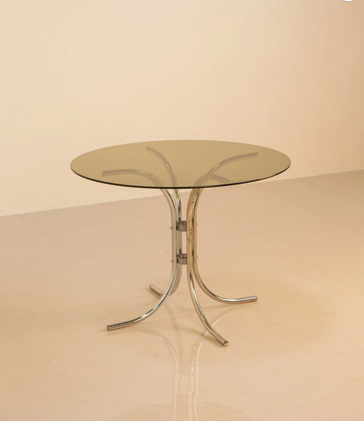 Tulip dining table and smoked glass 80's