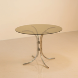 Tulip dining table and smoked glass 80's