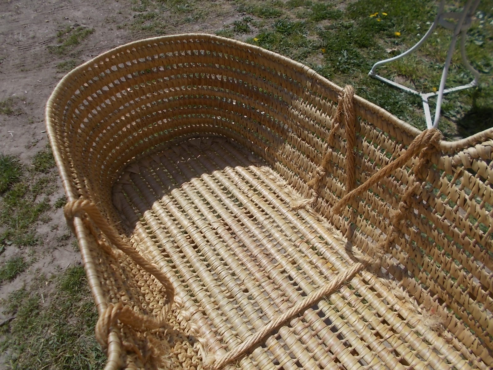 Vintage rattan cradle