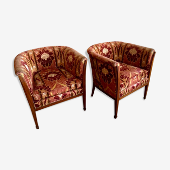 Paire de fauteuils tapissés, XXe siècle