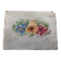 Watercolor flowers painting on paper, signed fields, undated, unframed, blue orange red naif