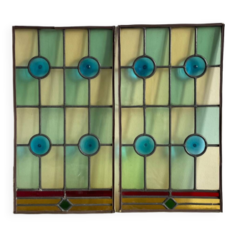Two stained glass windows 1900