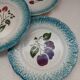 8 antique earthenware dessert plates