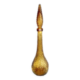 Genie bottle in amber yellow Empoli glass