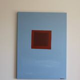 Minimalist canvas painting "Silent blue" 73x54cm