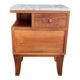 Walnut and grey marble bedside table