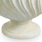 Pair of table lamps with antique look and brushed brass finish.