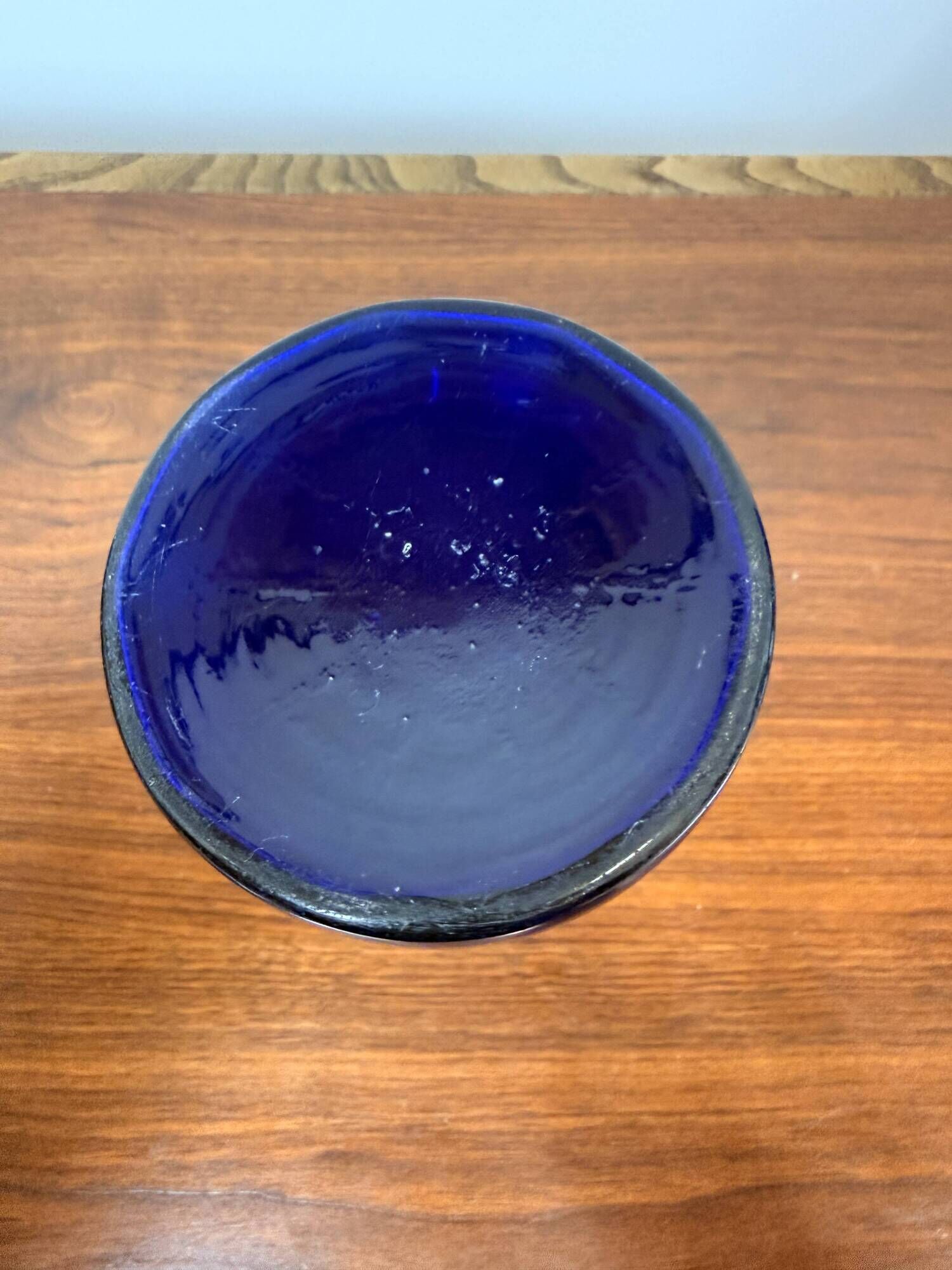Antique Legras vase – Cobalt blue glass with floral enamel – Art Nouveau