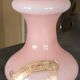 Old bonbonnière in opaline glass pink and white p. schneider 28 cm