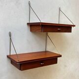 Vintage set of 2 floating nightstands - shelves