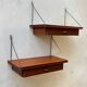 Vintage set of 2 floating nightstands - shelves