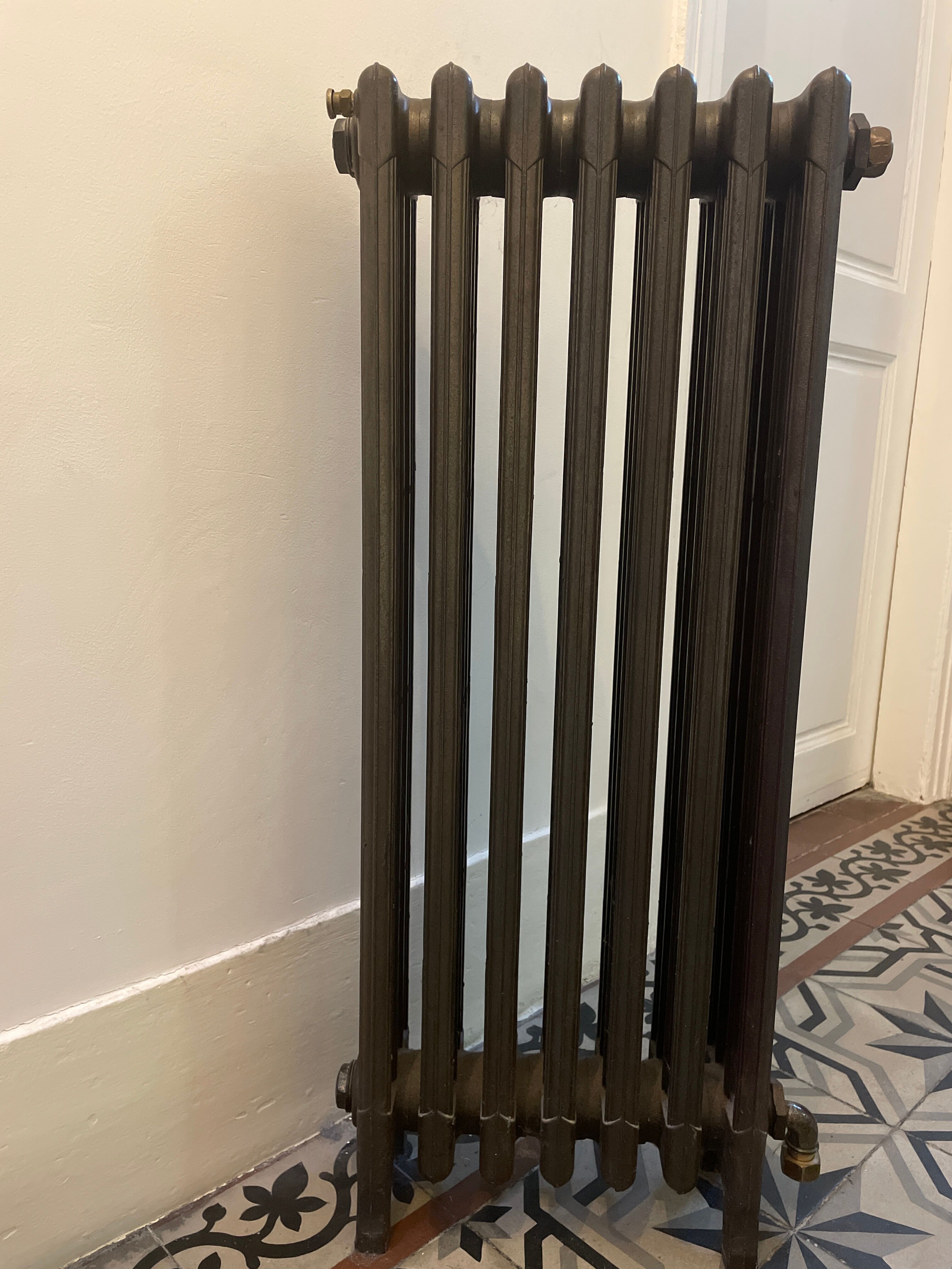 Old cast iron radiator renovated