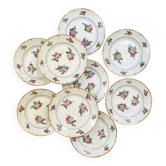 8 Assiettes creuses en Porcelaine de Foëcy - 1930