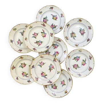 8 deep plates in Foëcy porcelain - 1930