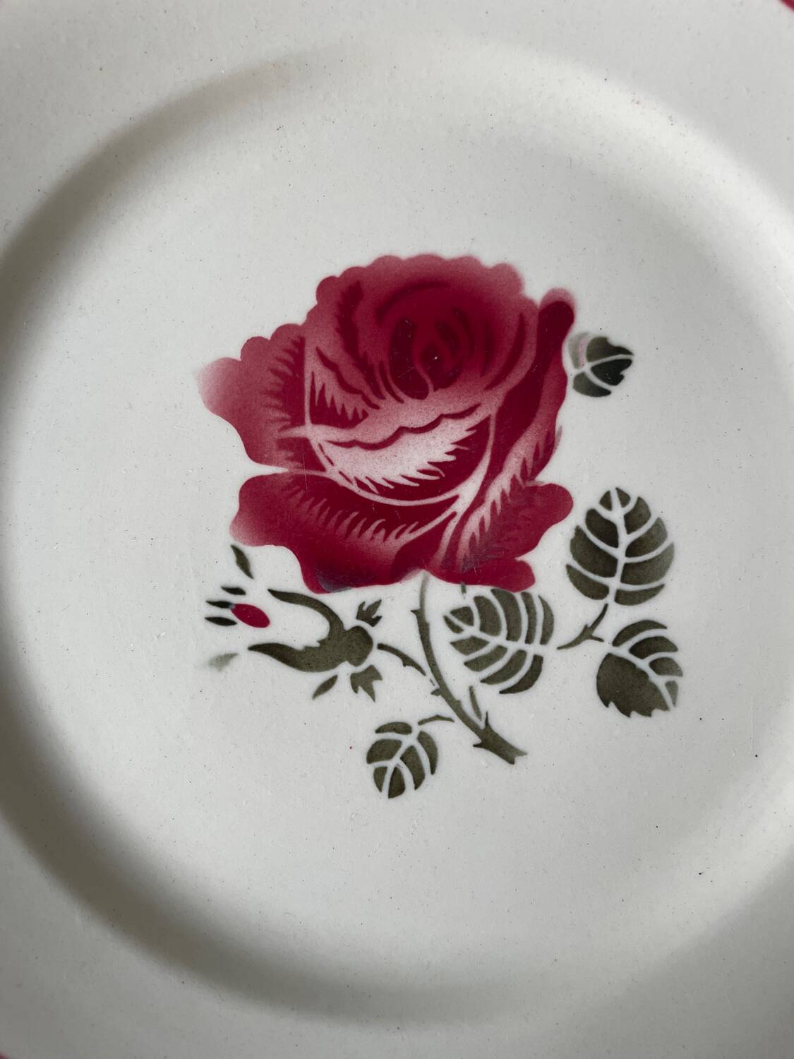 4 vintage dessert plates in half Badonviller porcelain