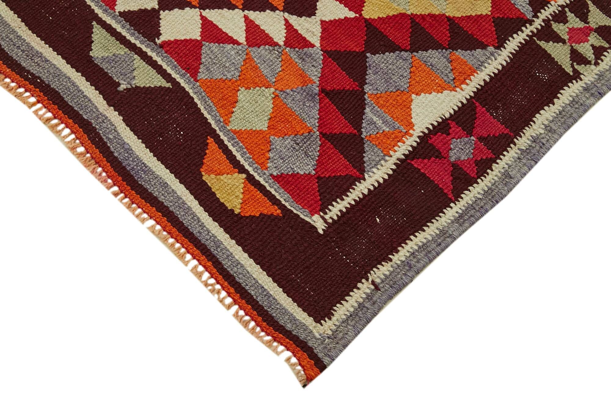 Turkish Handwoven Vintage Herki Kilim 102 cm x 320 cm