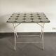 White wrought iron table