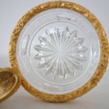 Small glass and gilt bronze ashtray Fleurs de lys