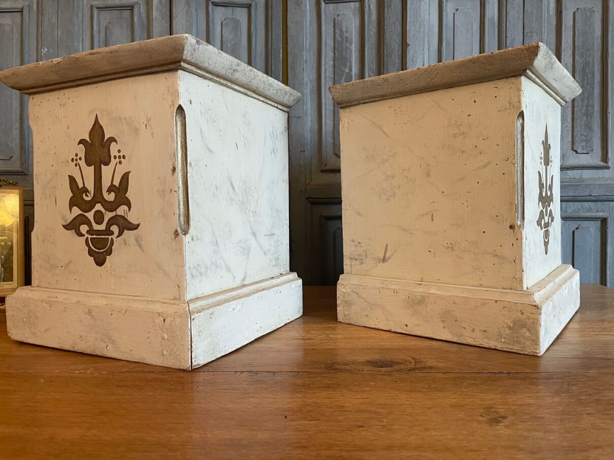 2 x French church consoles
