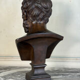 Bronze bust representing a philosopher after the Antique, 19th century, foundry Luppens.
