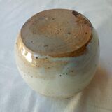 Vintage ceramic vase with beige glaze