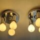 Set of Two Wall Lamps, Flush Mount, Sputnik, Space Age, Italy, 1970s